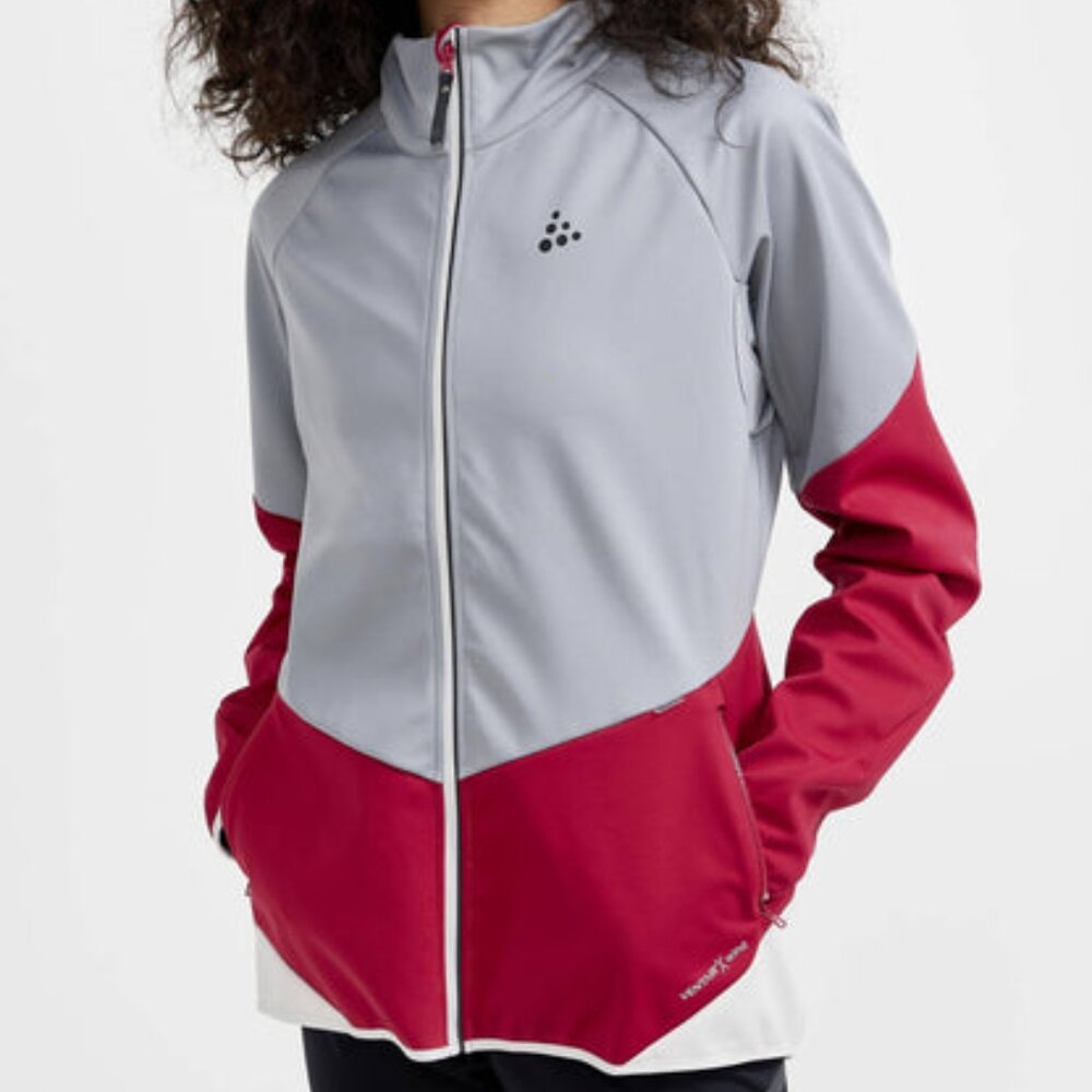 BN Craft Nordic Glide Ski Jacket Red Gray Women's XS